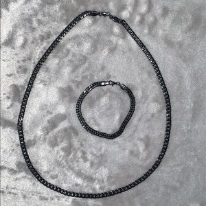 Mens curb chain and Bracelet
